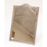 Edwardian silver plated toilet mirror 33cm x 47.