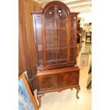 A George V mahogany display cabinet, circa 1920,