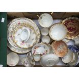 A collection of Royal Crown Derby Posie, vine dinner plates, tea wares,