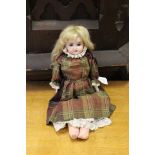 German Bisque headed and shouldered doll, the rear of the shoulders marked 1776 COD - 2 1/2 depth,