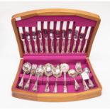 A cased EPNS cutlery set, Kings Pattern, Smith Seymour Ltd Sheffield,