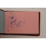 Small red leather autograph book A/F
