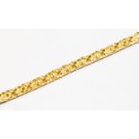 A 9ct gold bracelet, textured fancy matt and polished link , width approx 12 mm, length apprpx 8'',