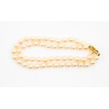 A cultured pearl necklace,
