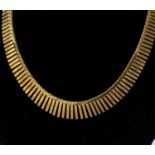 A 15 ct gold Cleopatra fringe necklace, length approx 16.5'', total weight approx 49.