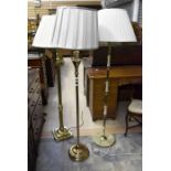 3 Brass floor lamps