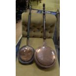 2 Copper warming pans,