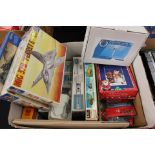 Collection of plastic model kits along with model making accessories (1 box)