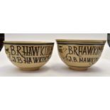 Two Studio pottery bowls, David Lichfield, both inscribed 'Worshipful Master', City of Lichfield,