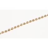 An 18 ct gold bracelet, round and bar links, length approx 7.5'', total gross weight approx 19.