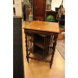 An Edwardian oak revolving bookcase