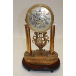 French pendulum mantle clock with pillar decoration