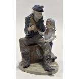Lladro large figure of sailor with boy