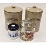Two stoneware tobacco jars,