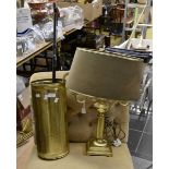 1950 brass lamp with brass stick stand