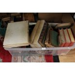 Two boxes of books from the 19th and 20th Century including 1814 four volumes of wealth of Nations