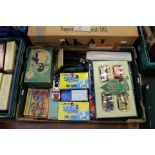 Selection of Corgi and Matchbox catalogues along with two Lledo gift sets, Hornby loco,