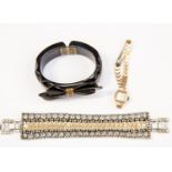 A costume jewellery bracelet by Stella and Dot, yellow and white metals and paste stones,