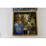 Leather box of coins