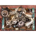 Collection of silver plated items including bowls, tea and coffee sets, dishes,