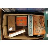 A mixed lot to include vintage Will's Wood boxed Dominos, Oxo cubes Coronation Treasure chest,