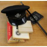 St John's Ambulance hat, swagger stick,