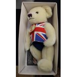 Merrythought Victor the sporting bear 95/208 boxed with Royal meat coin,