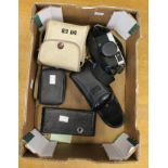 An assortment of five cameras to include a Brownie Reflex, Olympus Trip, Soho minor,