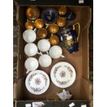 1930's Carlton Ware Oriental patterned coffee set and pot, plus Paragon floral tea cups,