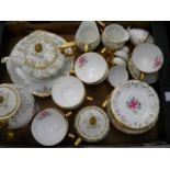 Royal Crown Derby Vine pattern floral and gilt with white ground part coffee and tea set (1 box)
