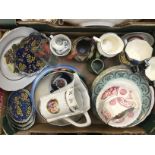 Two boxes of mixed 20th Century ceramics including plates, bowls,