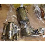 Miners lamps - one large, two medium,