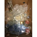 Collection of 20th Century glass ware along with 40's biscuit barrel and flatware