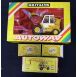 Britains JCB loadall along with Matchbox Bugatti, Shand Mason,