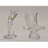 Waterford crystal 'Eagle in flight' figure, unboxed, and a golfer,