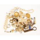 Costume jewellery to include vintage portable corkscrew penknife and Prince of Wales