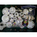 Collection of Aynsley china along with Wedgwood and Royal Worcester (1 box)