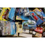 Collection of boxed cars and "Thomas and Friends"
