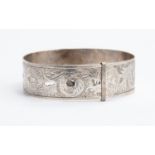 A Charles Horner silver buckle bracelet, Chester 1945, scroll and foliate decoration,