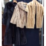 An early 1960 blonde mink jacket with ¾ length sleeves, fully lined,