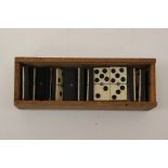 Wooden box with dominoes A/F