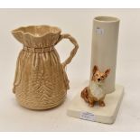 Two Sylvac piece jug and dog vase