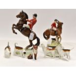 A collection of Bewick hunting pieces along with a musical huntsman on horse back