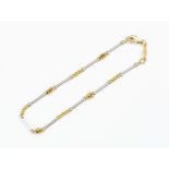 An 18 ct white and yellow gold bracelet, white and yellow gold, weight approx 5.