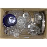 Various glassware to include candlesticks, dessert bowls,