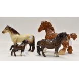 Collection of four Beswick horses
