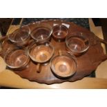 Looe carved wooden coffee set