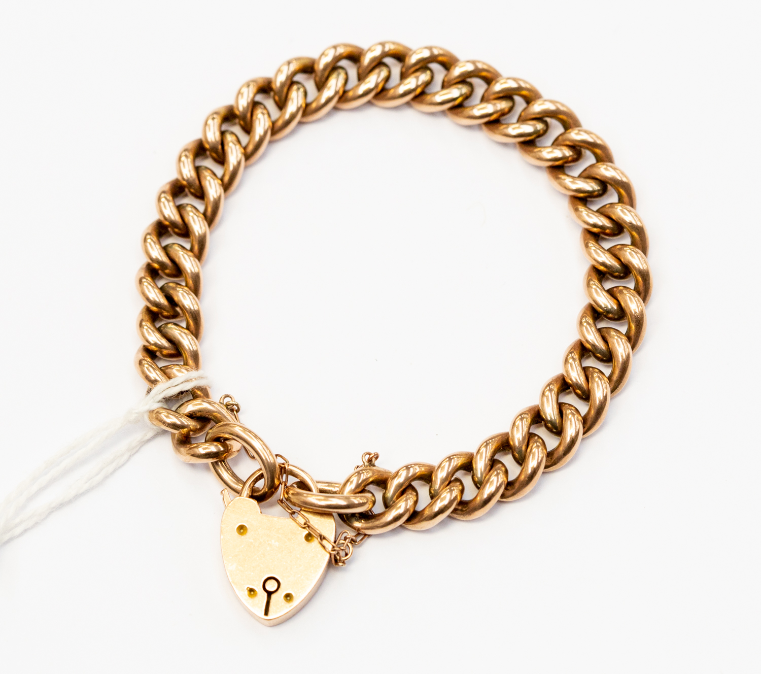 A 9 ct rose gold Albert bracelet, padlock clasp, total weight approx 22.
