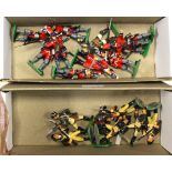 Two boxes containing metal hand-painted soldiers