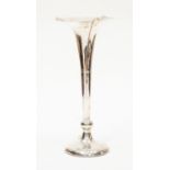 A weighted silver trumpet vase,